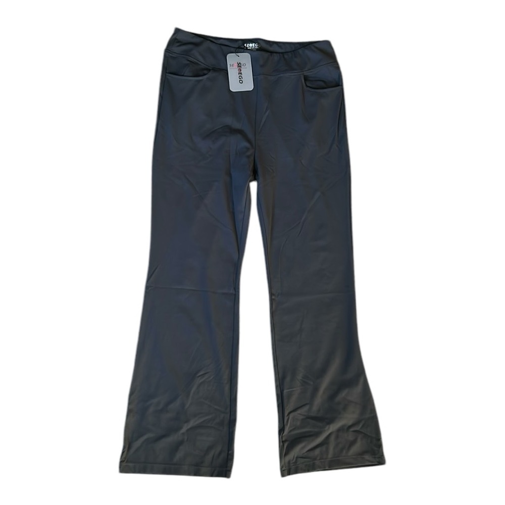 SEVEGO Bootcut Yoga Dress Pants High Waist Stretch Work Pants Gray Pockets XXL